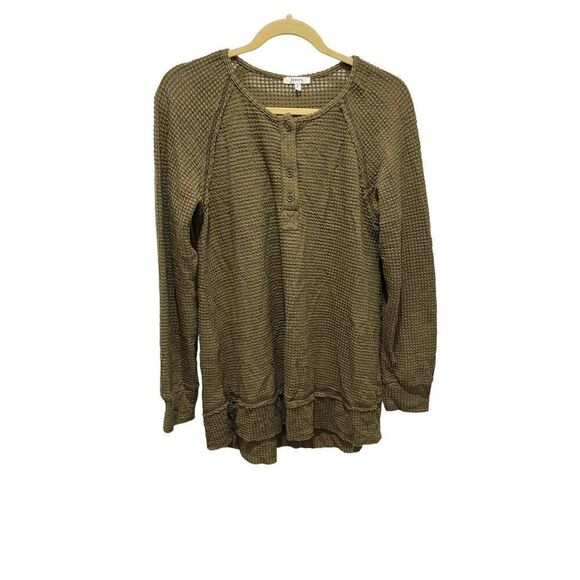 Jodifl green waffle knit longsleeve, women’s size S - Picture 1 of 4